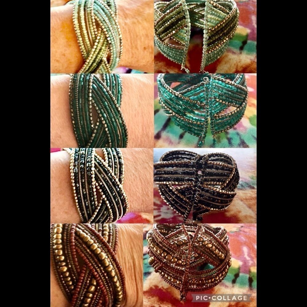 4 Wire memory bracelets bundle